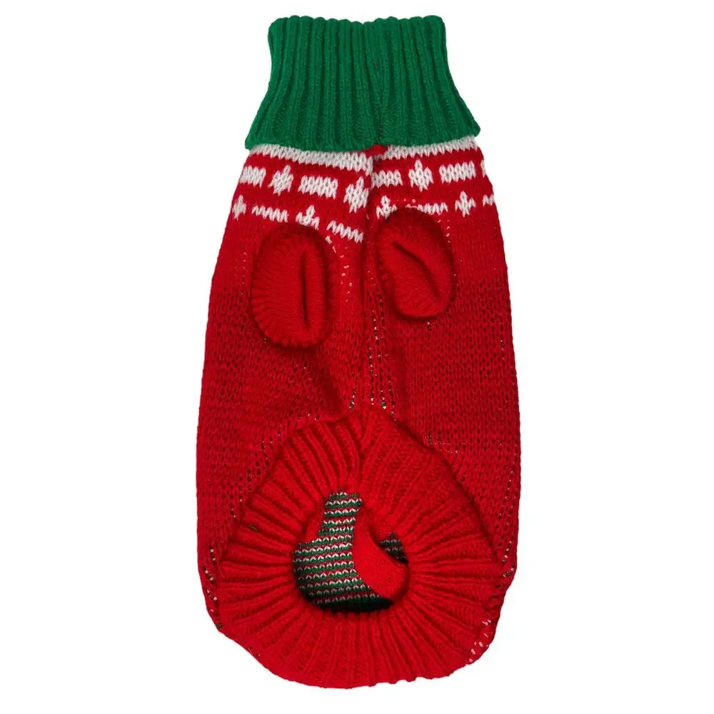 Pet Dog Sweater Knit Christmas Tree With Bone Ornaments Size Small New W/O Tags